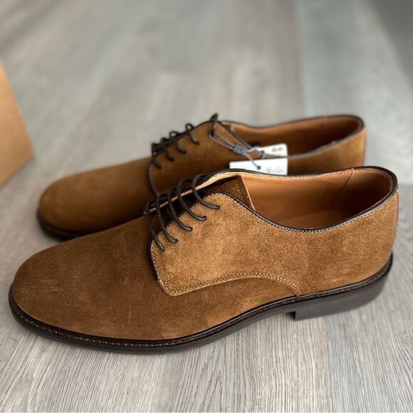 Mango Man Genuine Suede Derby Shoes Brown Leather Sole US 10.5 main image 4